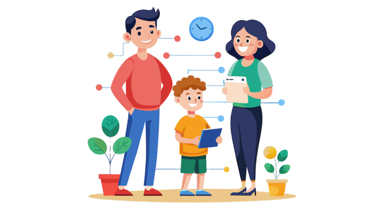 Child drawing and painting